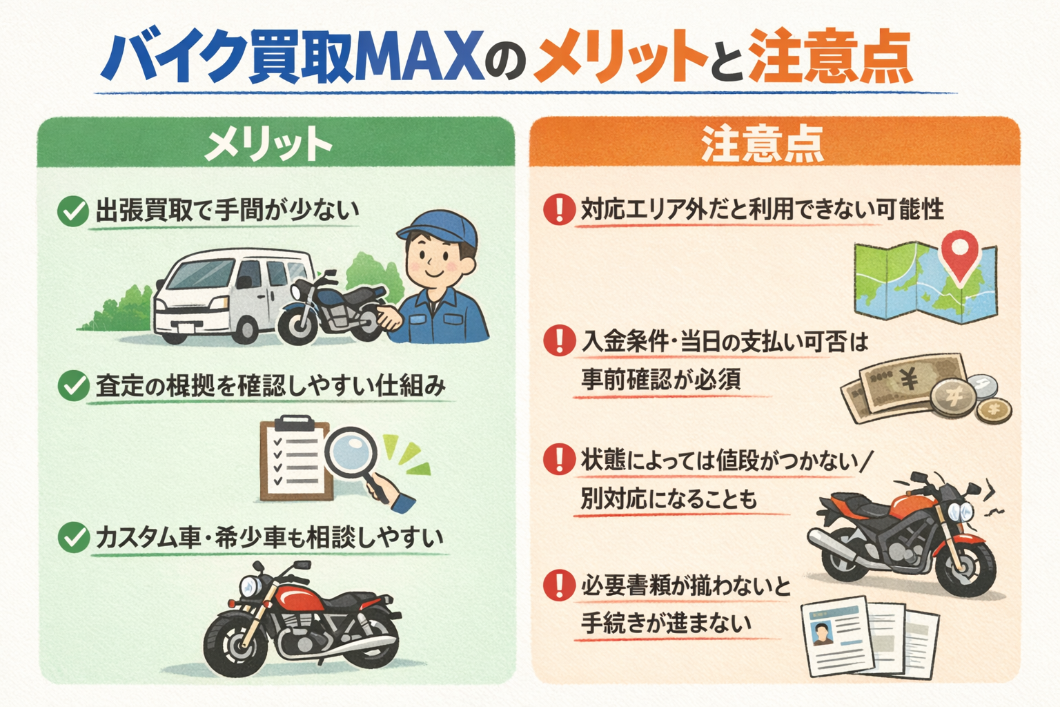 バイク買取MAXのメリットと注意点